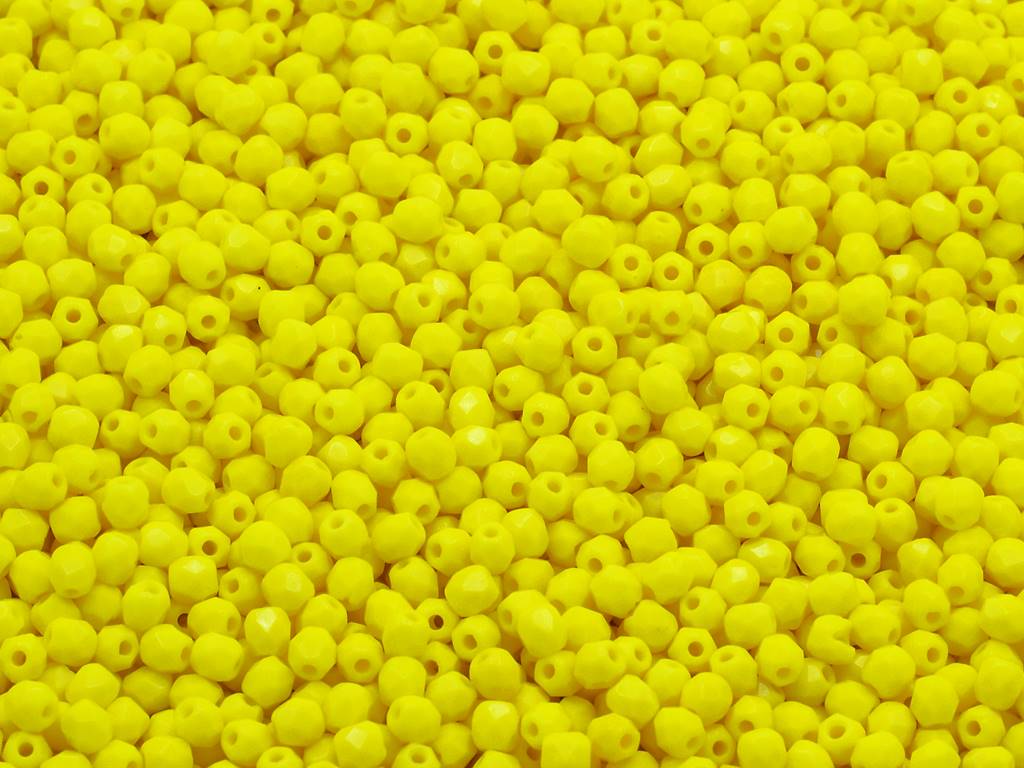 Fire Polished Faceted Beads Round 3 mm, Yellow (83120)