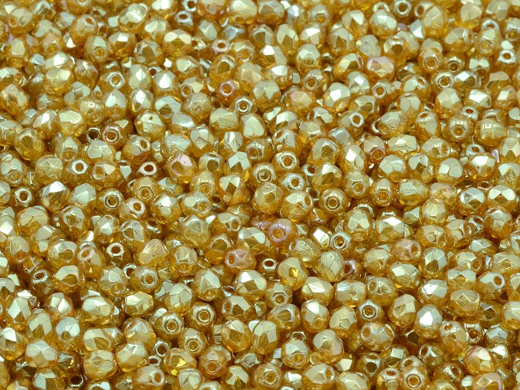 Fire Polished Faceted Beads Round 4 mm, Crystal 28300 (00030-28300)