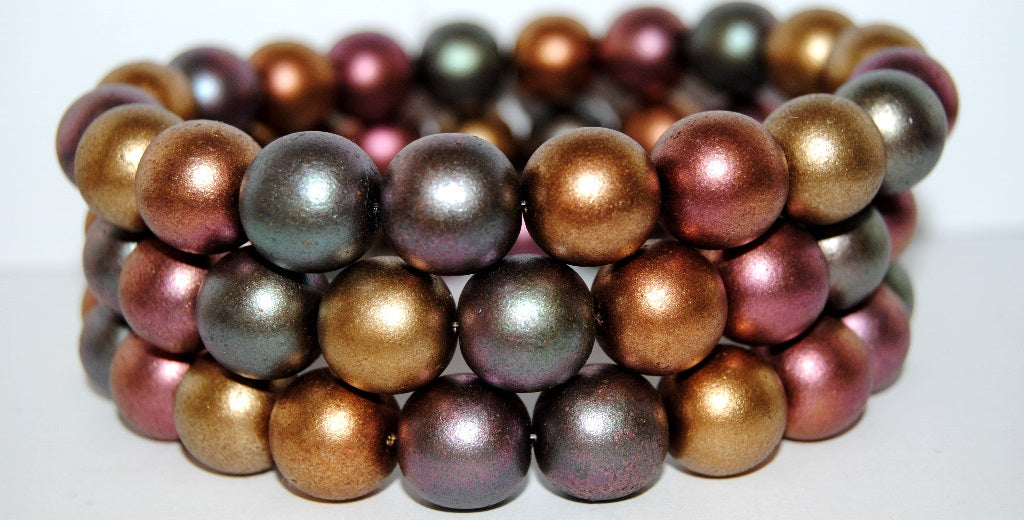 Round Pressed Glass Beads Druck, 1620249 (15-01620249), Glass, Czech Republic ~ STRANDED