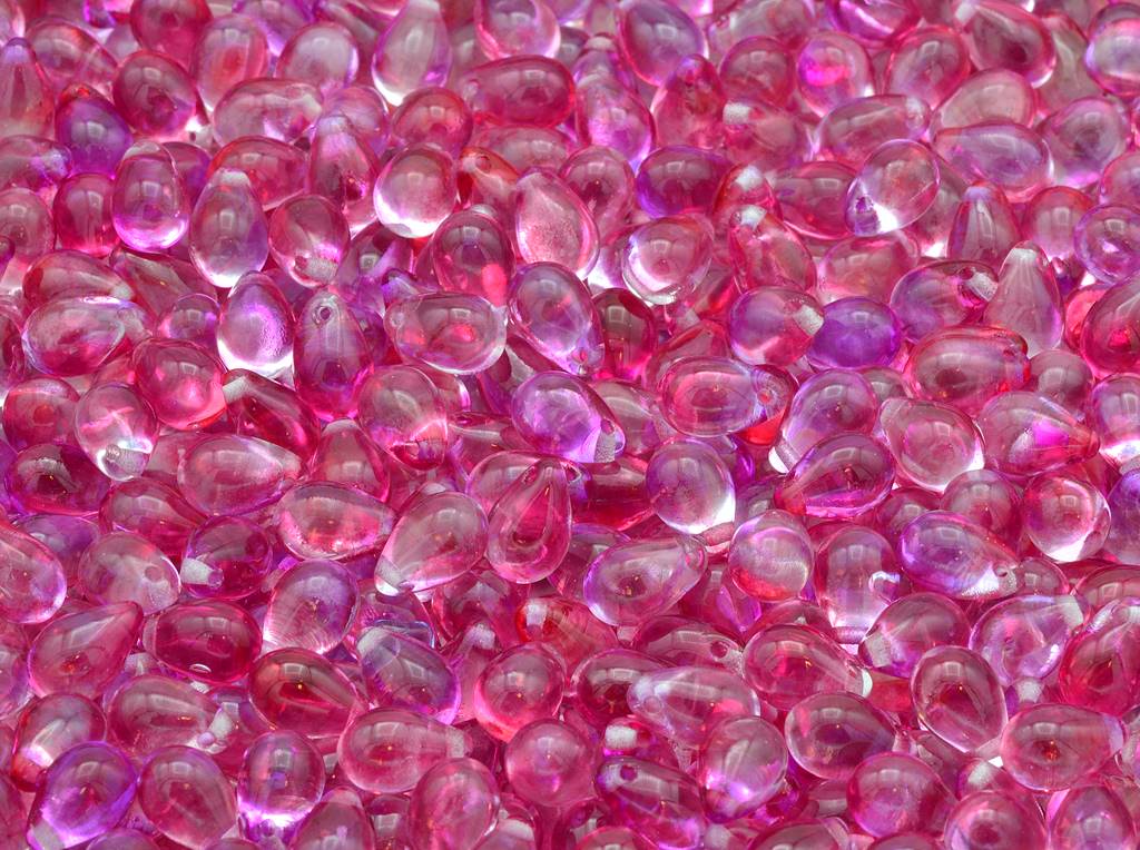 Drop Beads, Crystal Pink Purple (00030-48020), Glass, Czech Republic