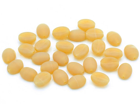 Coffee Bean Beads, Opal Orange Matte (11000-84110), Glass, Czech Republic