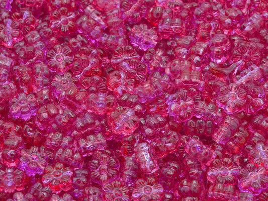 Flower Beads, Crystal Pink Purple (00030-48020), Glass, Czech Republic