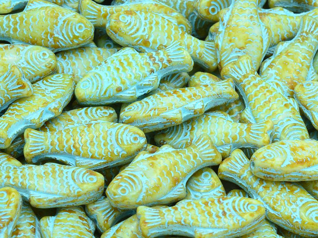Big Fish Beads, Chalk White 96816 (03000-96816), Glass, Czech Republic