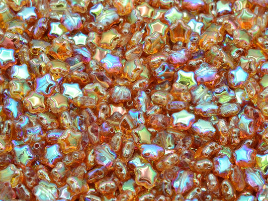 Flat Star Beads, Crystal 98535 (00030-98535), Glass, Czech Republic