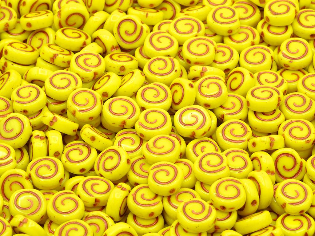 螺旋蜗牛压珠，黄铜衬里（83120-54307），玻璃，捷克共和国