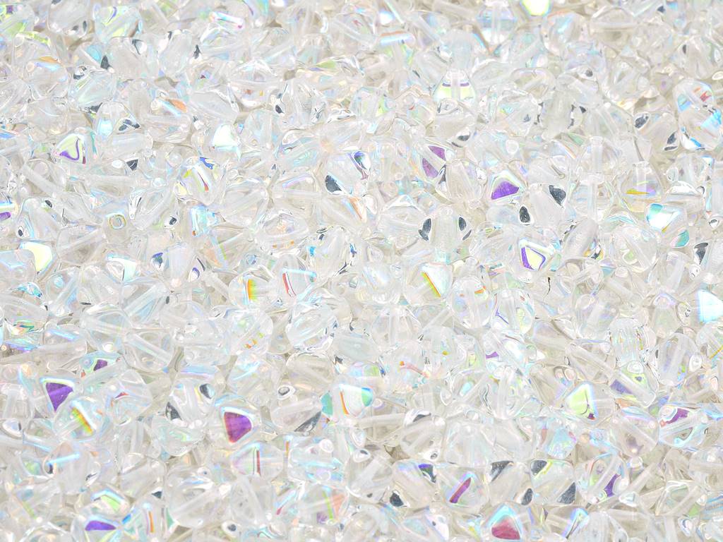 双円錐ビーズ、クリスタルAb（00030-28701）、ガラス、チェコ共和国