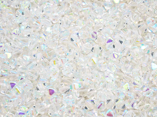 双锥珠，水晶 Ab (00030-28701)，玻璃，捷克共和国