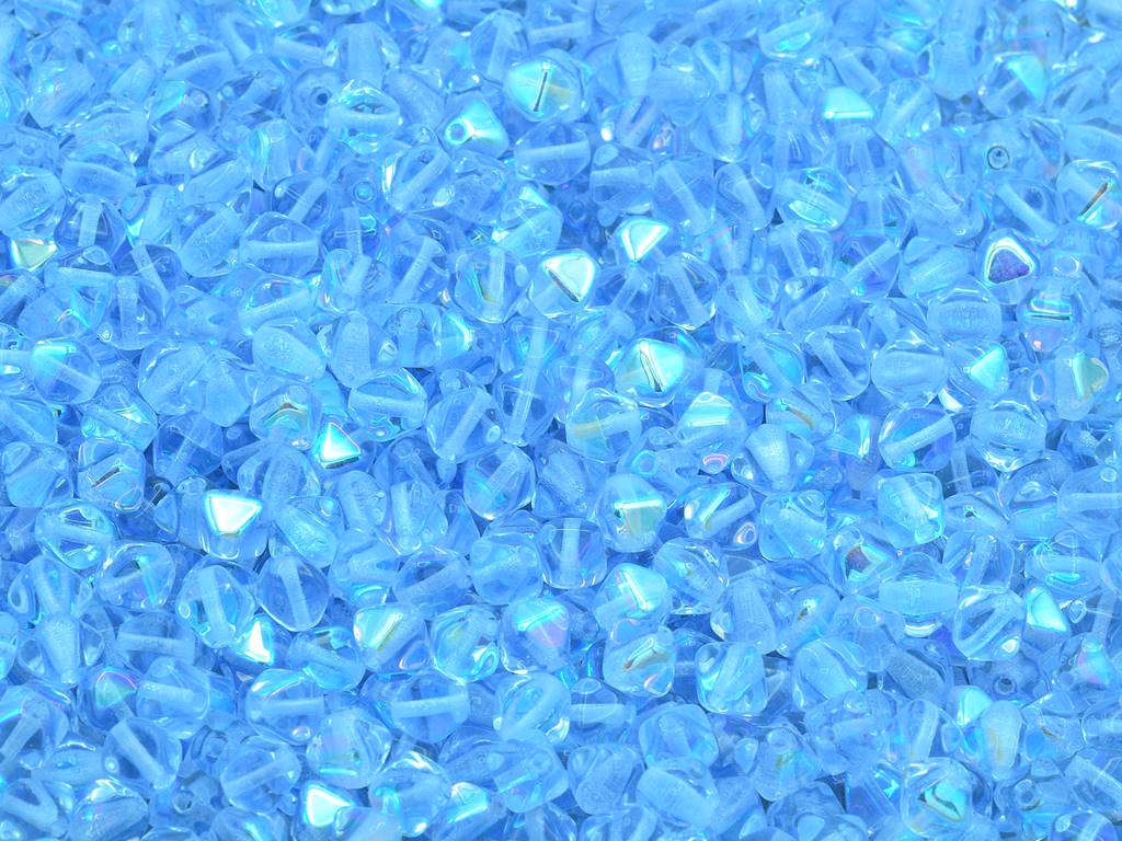 Bicone Beads, Transparent Blue Ab (30020-28701), Glass, Czech Republic