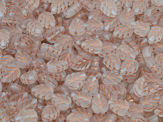 Mint Leaf Beads, Crystal Matte Copper Lined (00030-84110-54307), Glass, Czech Republic