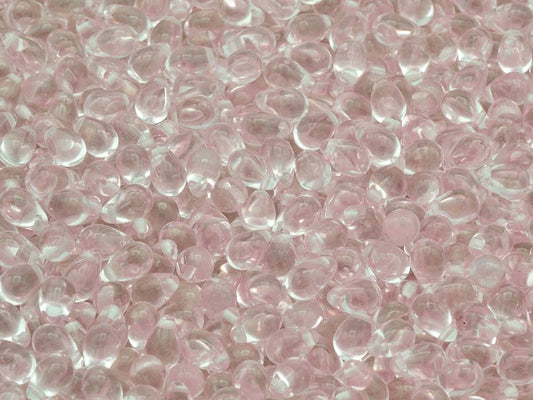 ドロップビーズ、透明ピンク（70110）、ガラス、チェコ共和国