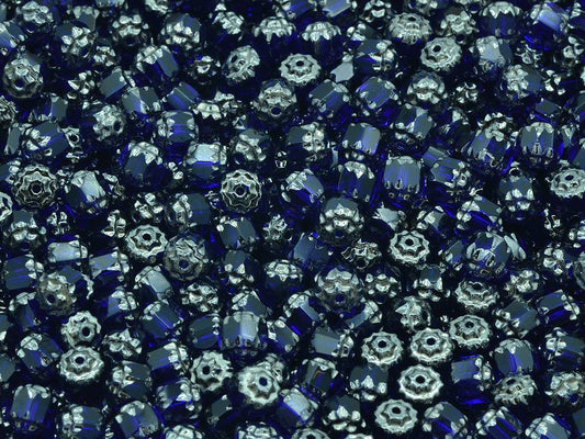 ファセット加工ビーズ カテドラル、透明ブルー 91436 (30080-91436)、ガラス、チェコ共和国