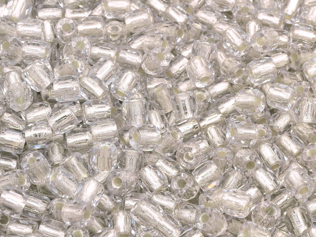 火抛光刻面珠小马百吉饼，水晶银衬里（00030-81800），玻璃，捷克共和国