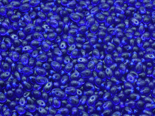 Drop Beads, Transparent Blue (30080), Glass, Czech Republic