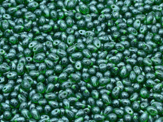 滴珠，透明绿色赤铁矿（50140-14400），玻璃，捷克共和国