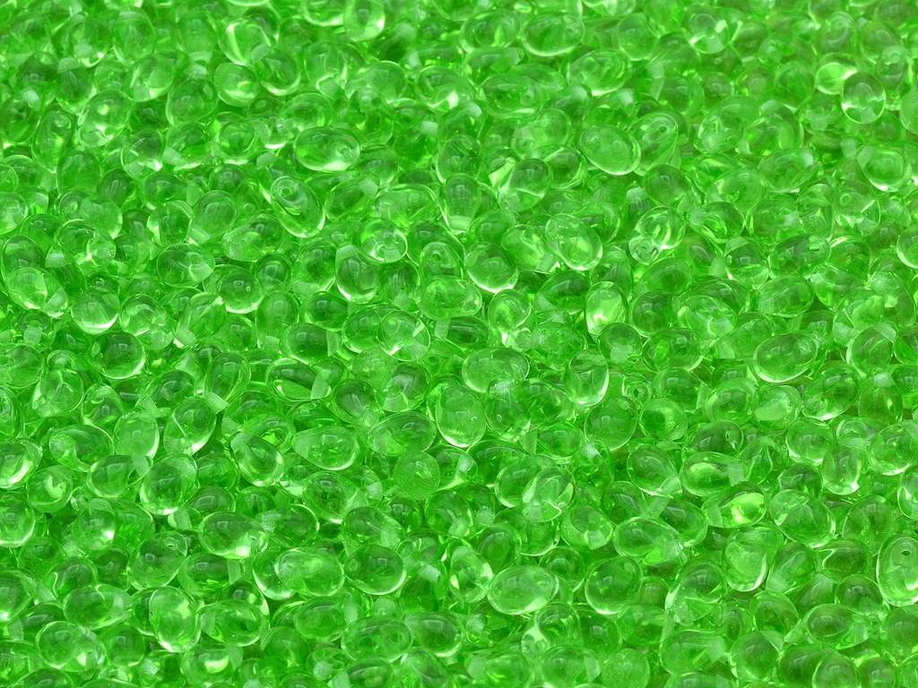 Drop Beads, Transparent Green (50400), Glass, Czech Republic