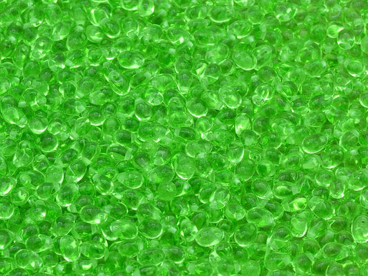 Drop Beads, Transparent Green (50400), Glass, Czech Republic