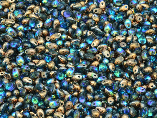 ドロップビーズ、透明アクア 98533 (60010-98533)、ガラス、チェコ共和国