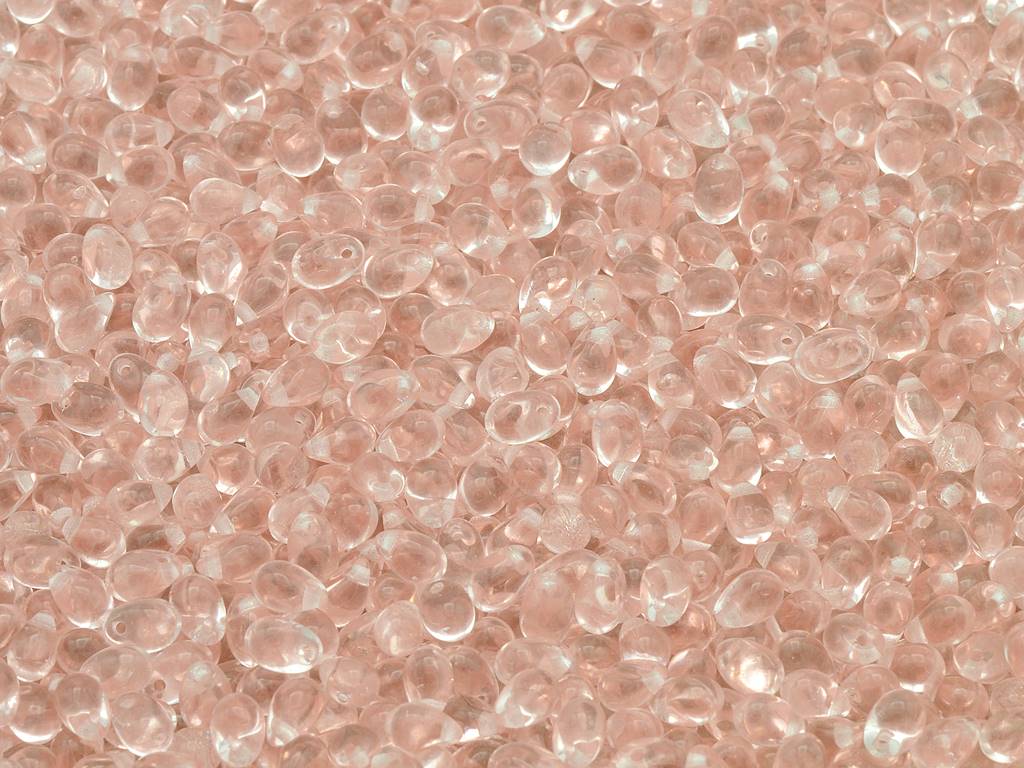 Drop Beads, Transparent Pink (70110), Glass, Czech Republic