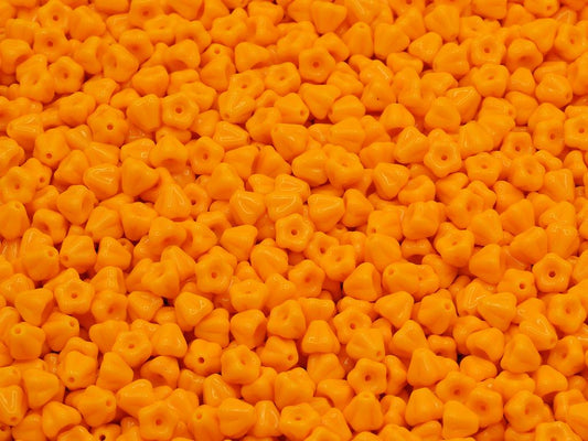 铃花珠，不透明橙色（93120），玻璃，捷克共和国