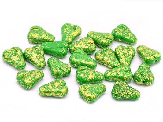 Pear Fruit Beads, Opaque Green 56902 (53320-56902), Glass, Czech Republic