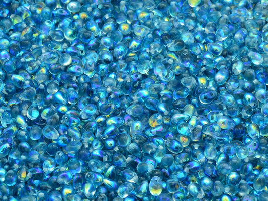 Drop Beads, Crystal Glossy Turquoise Blue (00030-48103), Glass, Czech Republic