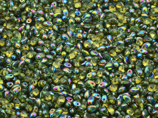 滴珠，透明绿色 28009 (50400-28009)，玻璃，捷克共和国