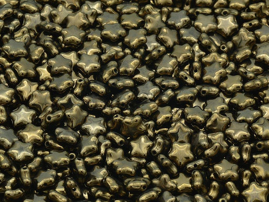 フラットスタービーズ、ブラックブロンズ（23980-14415）、ガラス、チェコ共和国