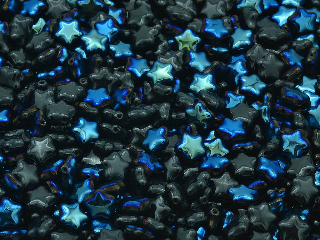 フラットスタービーズ、ブラック 27307 (23980-27307)、ガラス、チェコ共和国