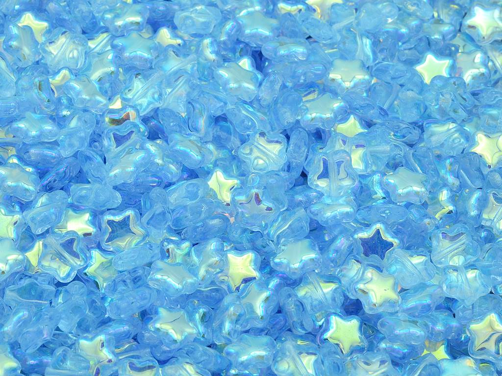 フラットスタービーズ、透明ブルーAb（30010-28701）、ガラス、チェコ共和国