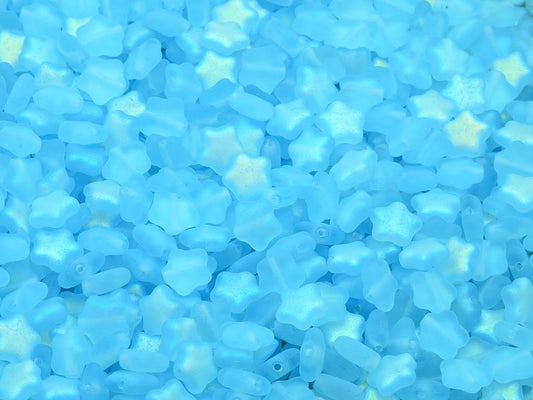 フラットスタービーズ、透明アクアマットAB（60000-84110-28701）、ガラス、チェコ共和国