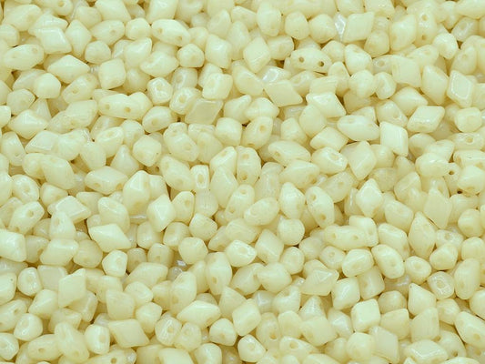 Diamonduo 2-Hole Beads Rhombus Gemduo, Chalk White Luster Brown Full Coated (03000-14413), Glass, Czech Republic