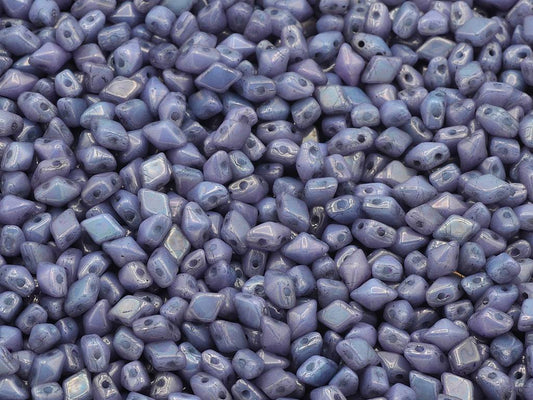 Diamonduo 2-Hole Beads Rhombus Gemduo, Chalk White Purple (03000-15726), Glass, Czech Republic