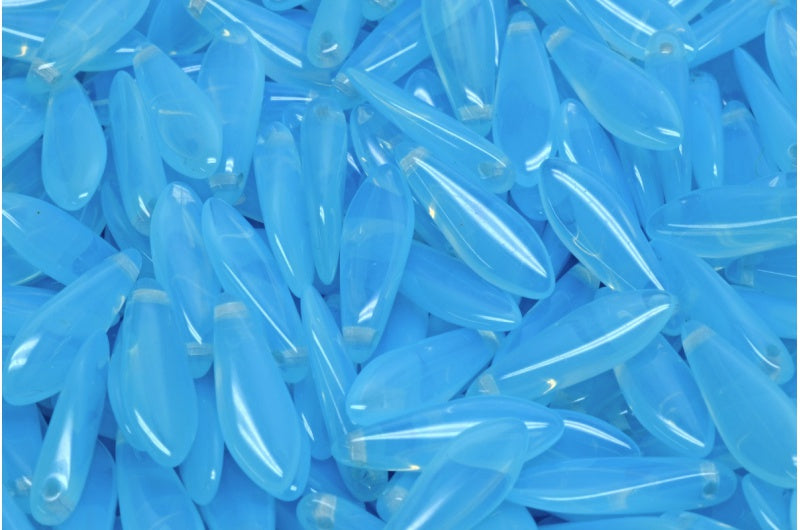 Dagger Beads, Opal Aqua (61010), Glass, Czech Republic