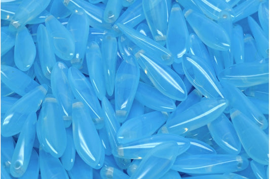 Dagger Beads, Opal Aqua (61010), Glass, Czech Republic