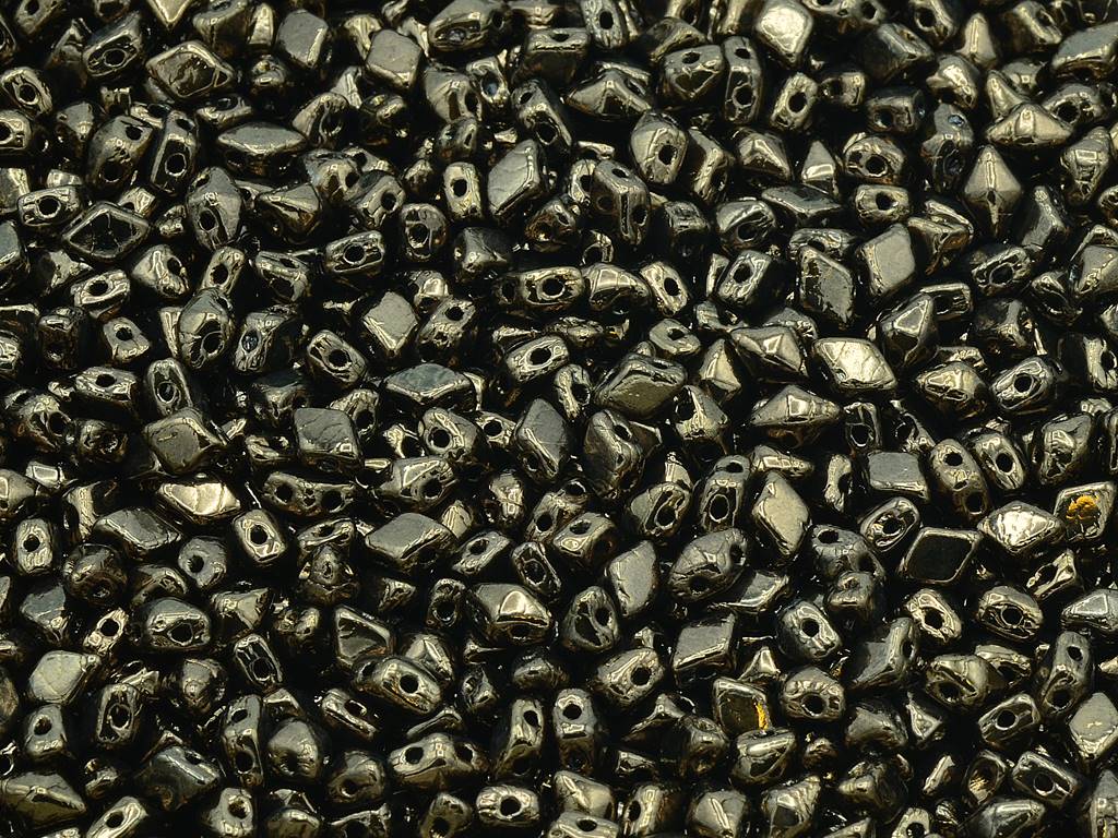 Diamonduo 2穴ビーズ ロンバス ジェムデュオ、ブラックブロンズ (23980-14415)、ガラス、チェコ共和国