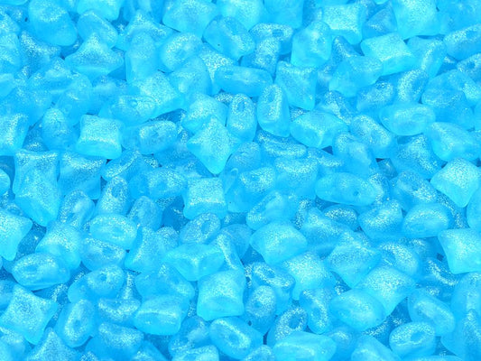 Wibeduo 2-Hole Beads Star Cross, Crystal Blue (00030-542001), Glass, Czech Republic