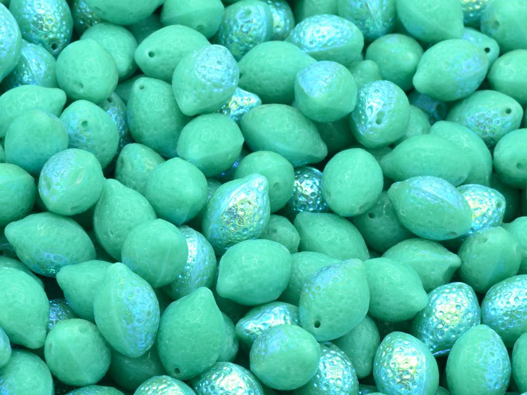 レモンビーズ、ターコイズAb（63130-28701）、ガラス、チェコ共和国