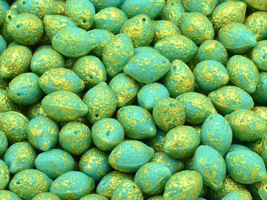 レモンビーズ、ターコイズ 56902 (63130-56902)、ガラス、チェコ共和国