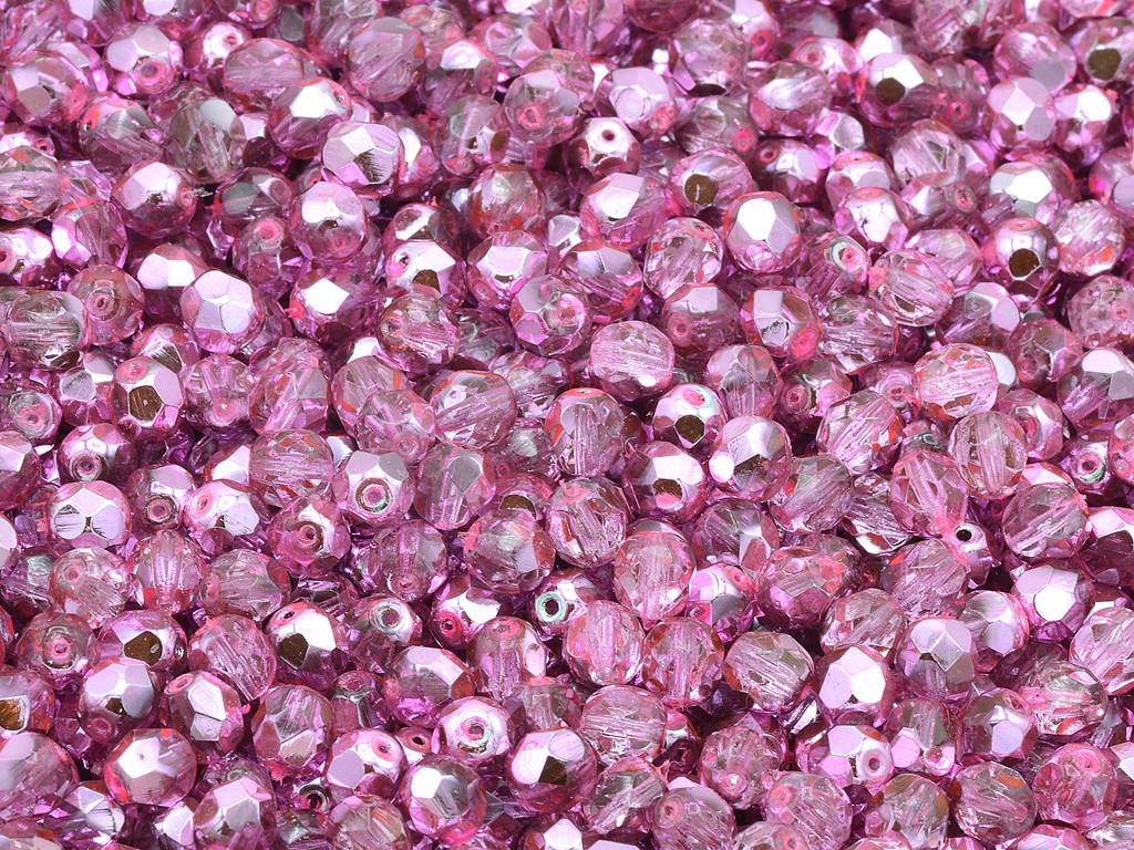 ファセットラウンドファイアポリッシュビーズ、クリスタル97375（00030-97375）、ガラス、チェコ共和国