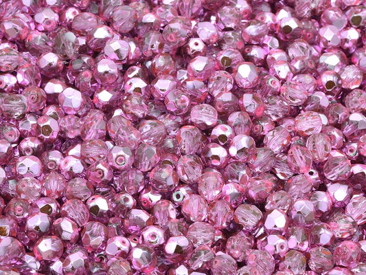 ファセットラウンドファイアポリッシュビーズ、クリスタル97375（00030-97375）、ガラス、チェコ共和国