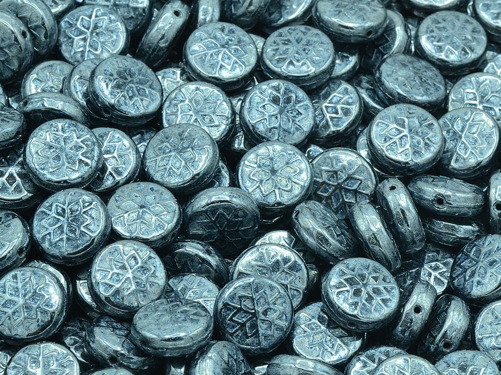 雪花圆珠，黑色赤铁矿（23980-14400），玻璃，捷克共和国