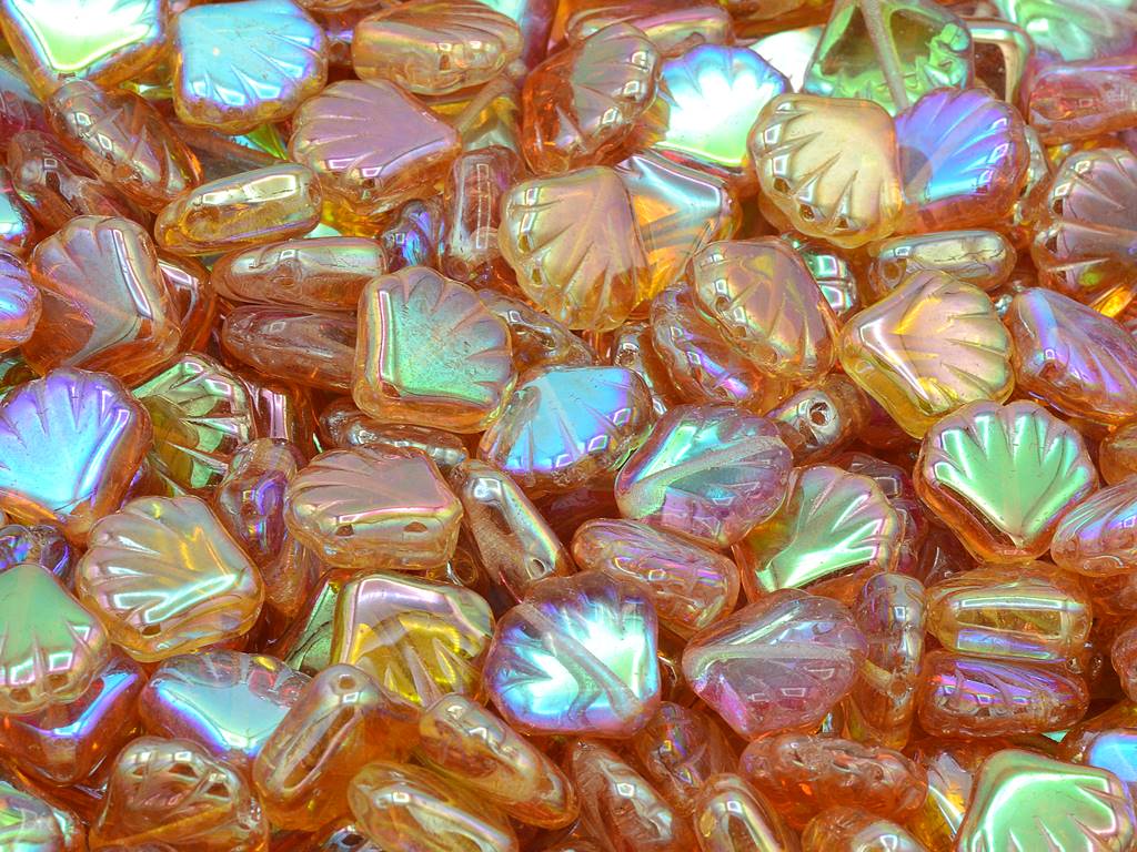 プレスビーズシェル、クリスタル 98535 (00030-98535)、ガラス、チェコ共和国