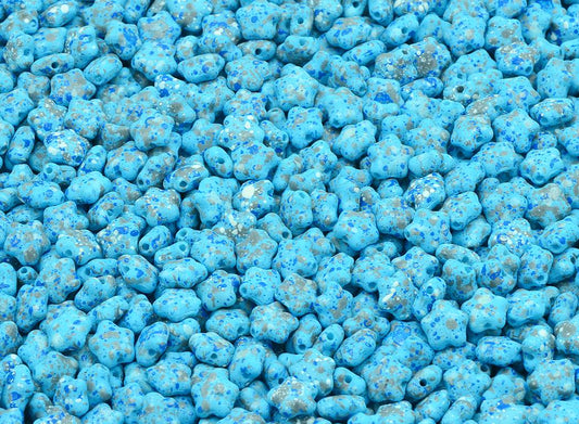 Flat Star Beads, Chalk White 33205 (03000-33205), Glass, Czech Republic