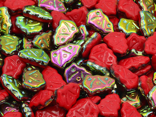 圣诞树珠，不透明红水晶 Vitrail 中等涂层 (93200-28101)，玻璃，捷克共和国