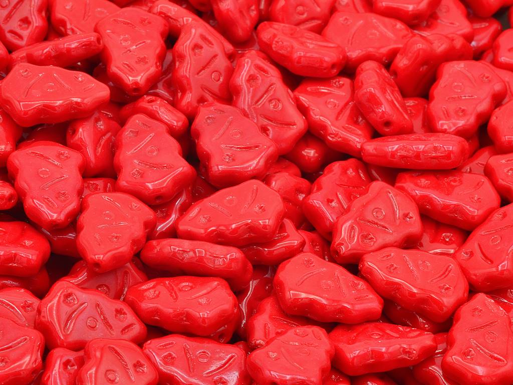 クリスマスツリービーズ、不透明レッド（93200）、ガラス、チェコ共和国