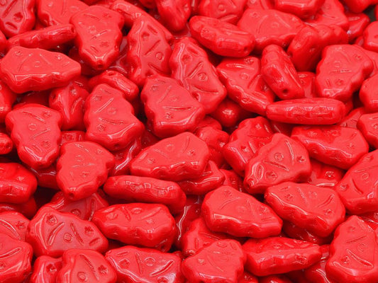 クリスマスツリービーズ、不透明レッド（93200）、ガラス、チェコ共和国