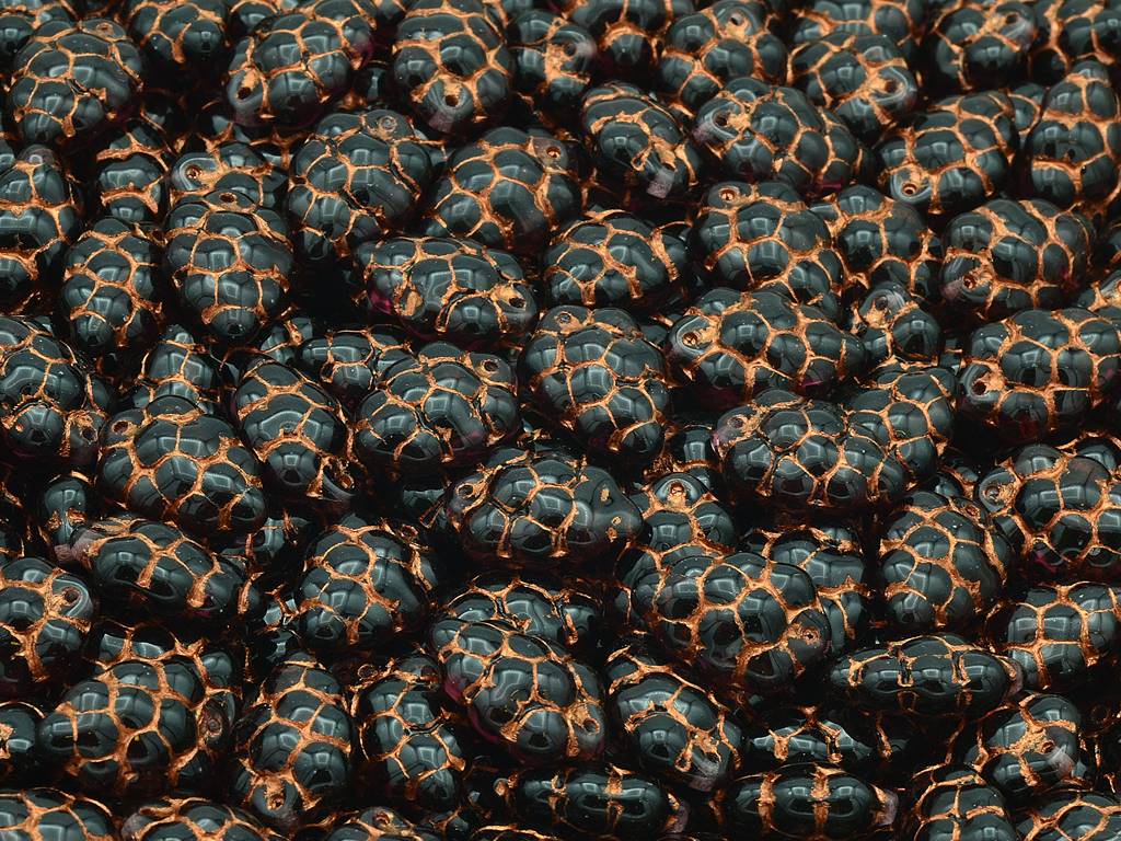 Grape Beads, Transparent Amethyst Copper Lined (20070-54307), Glass, Czech Republic