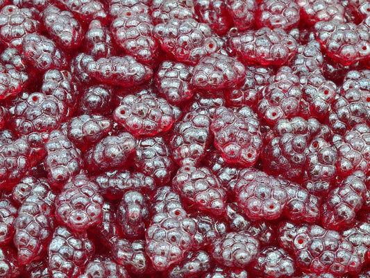 Grape Beads, Ruby Red Hematite (90080-14400), Glass, Czech Republic