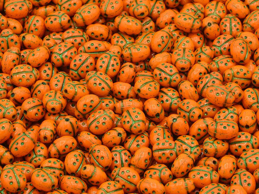 OUTLET 10 grams Ladybird Beads, 9 x 7 mm, Opaque Yellow 54550 (93120-54550), Glass, Czech Republic