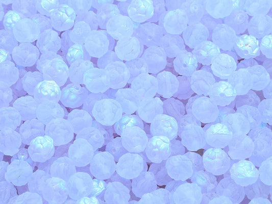 Rose Beads, Transparent Light Amethyst Matte Ab (20210-84110-28701), Glass, Czech Republic